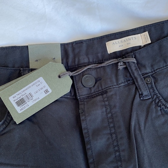 men’s all saints jeans size W31 slim fit - Picture 3 of 10